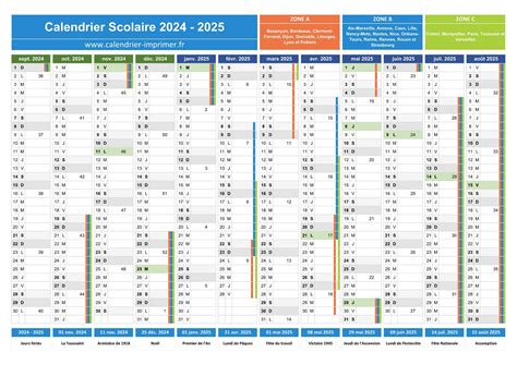 Calendrier scolaire .